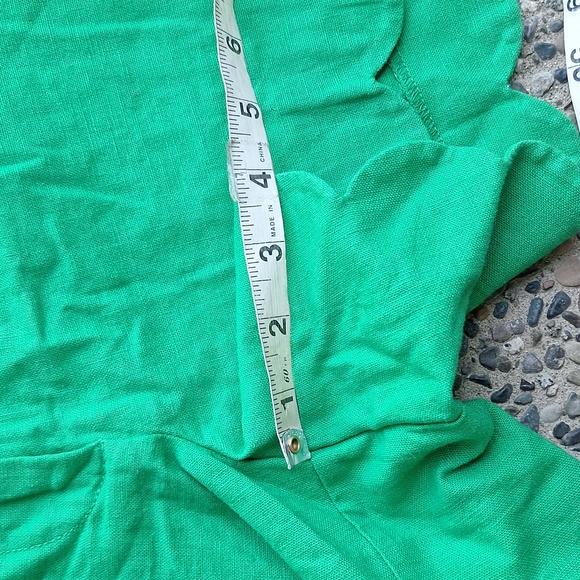 NWT 4" J. Crew Kelly Green Scalloped Hem Cotton Linen Shorts Size 10 - Picture 6 of 11